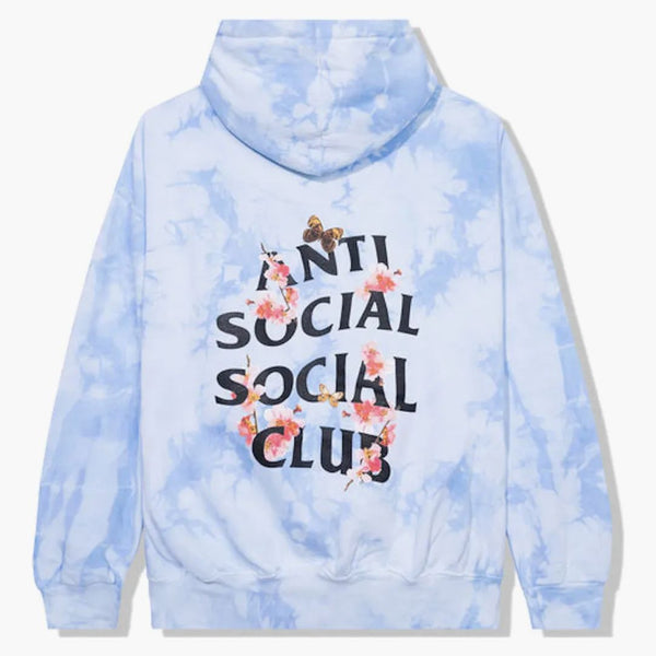 Anti social social club kkoch aldrig das hoodie blå slips färgämne