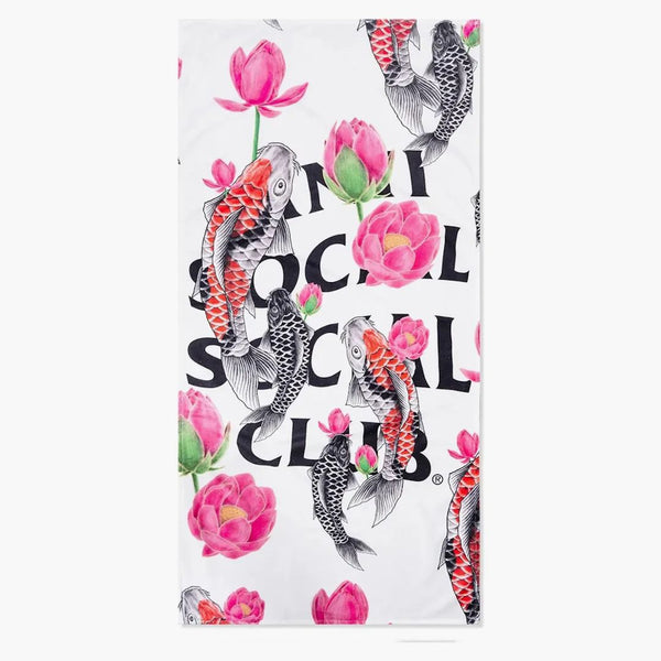 Anti Social Social Club Koi Garden Oversized Beach Towel White