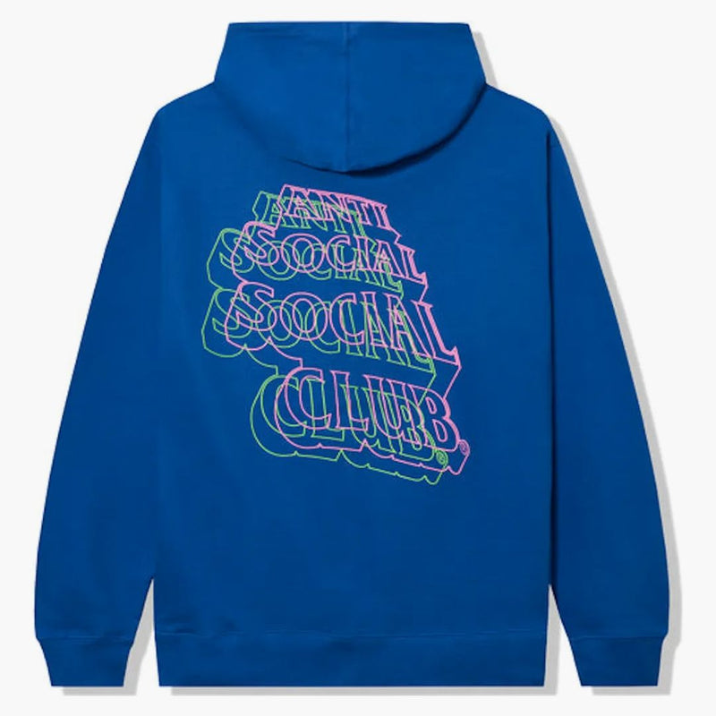 Anti Social Social Club Neon Lights a hodně dešťové mikiny modré