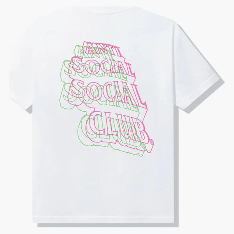 Anti Social Social Club Neon Lights a hodně dešťového trička bílé