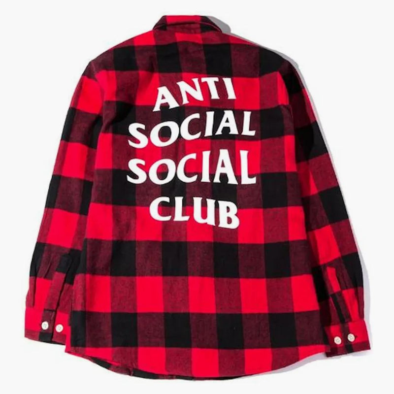 Anti social social klubb inga förväntningar flanell svart/röd