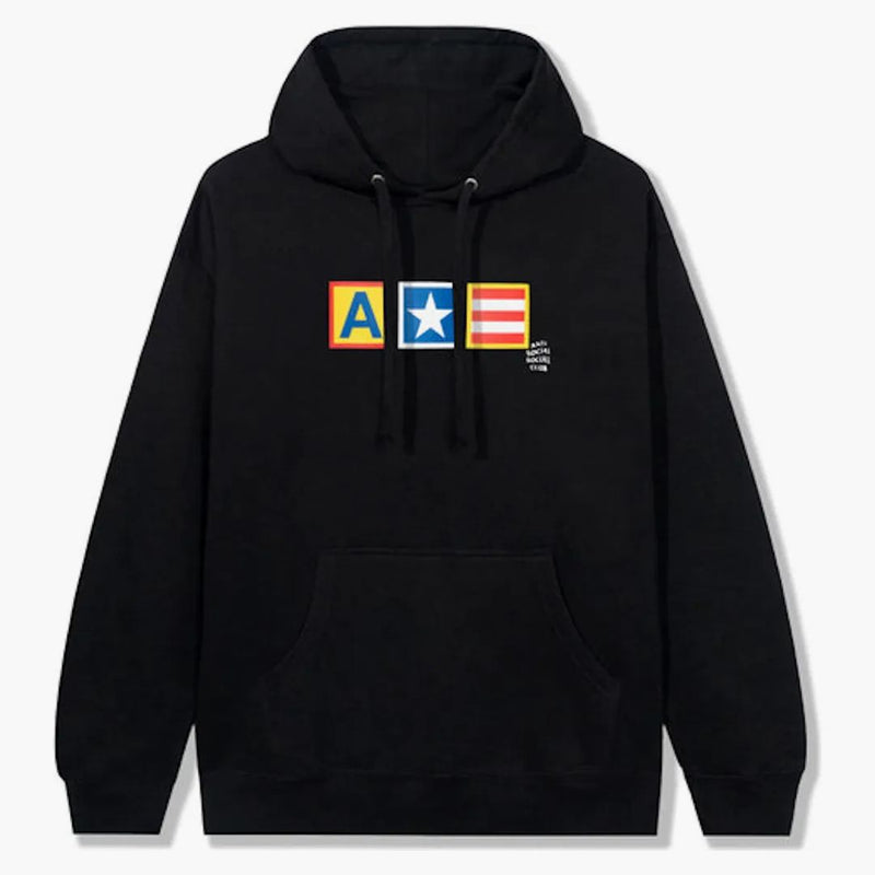 Anti social social klubb inget hopp för oss hoodie svart