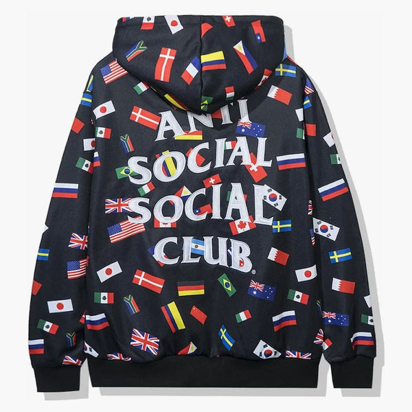 Anti Social Social Club Orlando över flagga hoodie svart