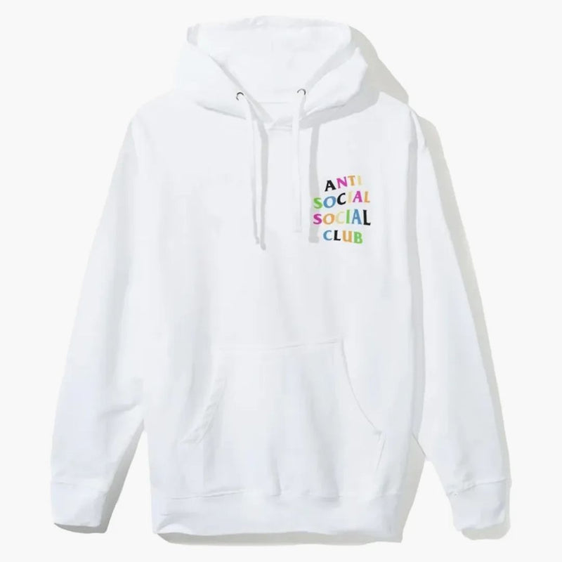 Anti Social Social Club Rainbow Logo Hoodie White