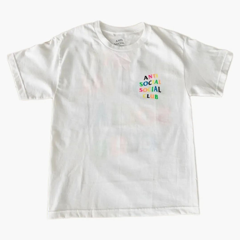 Anti Social Social Club Rainbow Logo Tee White