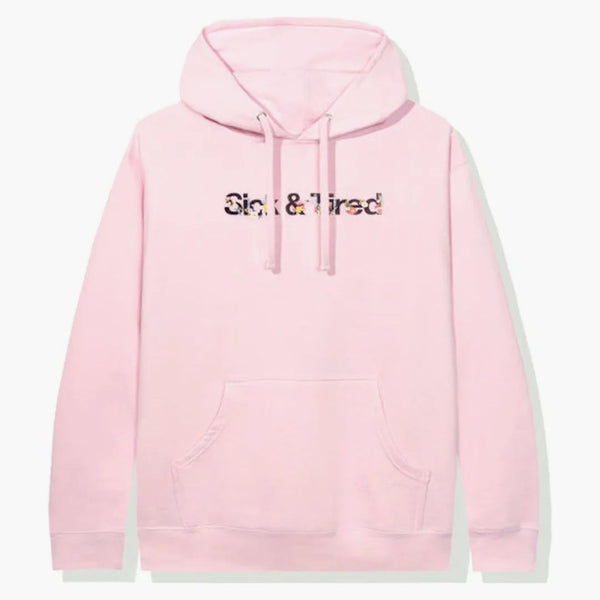 Anti social social club själv slutsats hoodie rosa rosa
