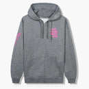 Anti Social Social Club Split Zip Hoodie Grey