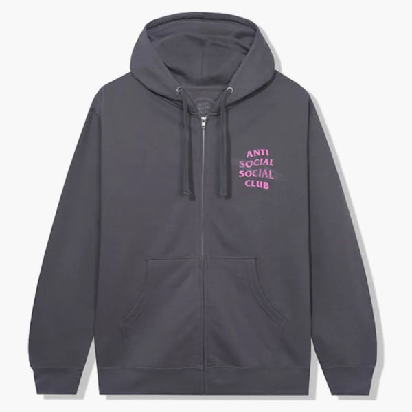 Anti Social Social Club formen på saker Zip Up Hoodie Heather Grey