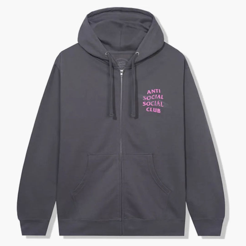 Anti Social Social Club Tvar věcí na zip Up Hoodie Heather Grey