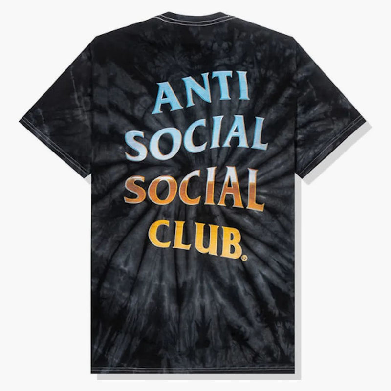 Anti social social club thermal internal t-shirt black tie dye