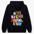 Anti Social Social Club Torn Pages Of Our Story Zip Up Hoodie Black