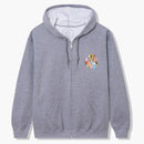 Anti social social club torn pages of our story zip up hoodie Heather gray