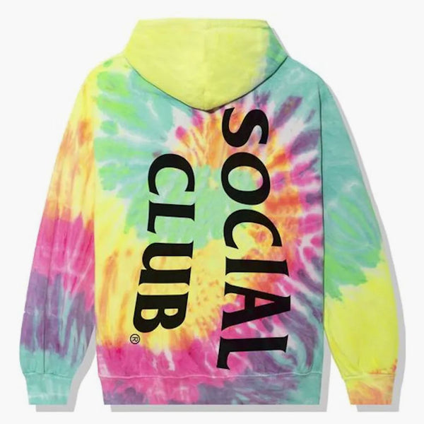 Anti Social Social Club Vertical Horizon Hoodie Rainbow Tie Dye