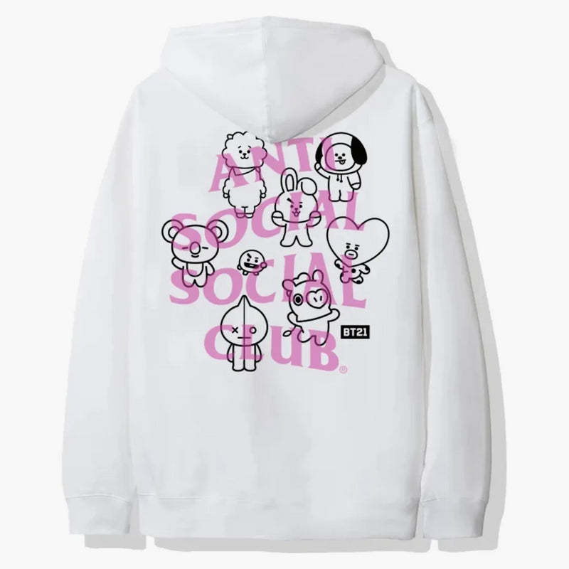Anti Social Social Club X BT21 Traceible Hoodie (FW19) White