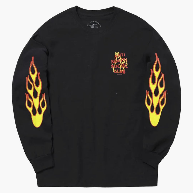 Anti Social Social Club X FR2 Fire Pattern L/S Tea Black