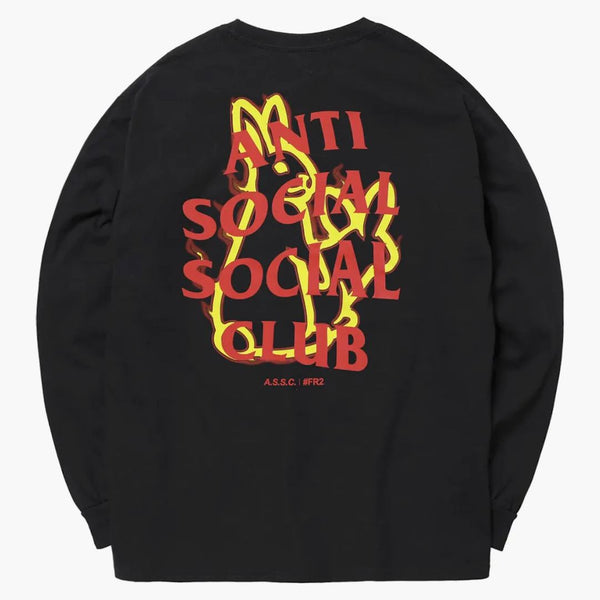 Anti Social Social Club X FR2 Fire Pattern L/S Tea Black