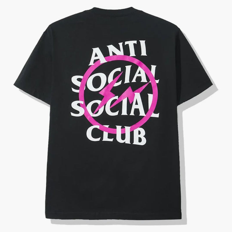 Anti Social Social Club X Fragment Pink Bolt Tea (FW19) Černý