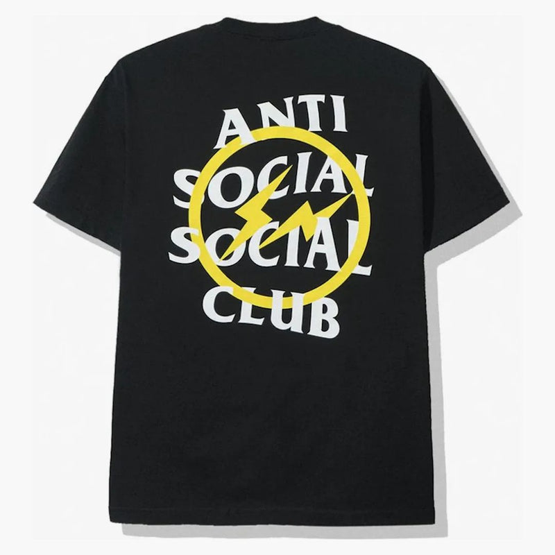 Anti Social Social Club X Fragment Yellow Bolt Tea (FW19) Černý