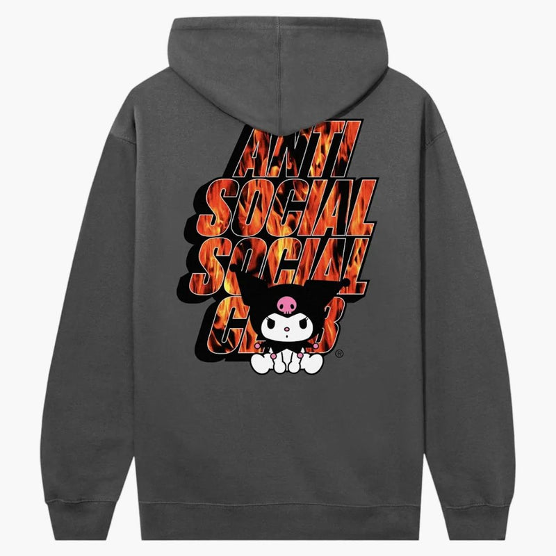 Anti Social Social Club X Hello Kitty Kuromi Hoodie Charcoal
