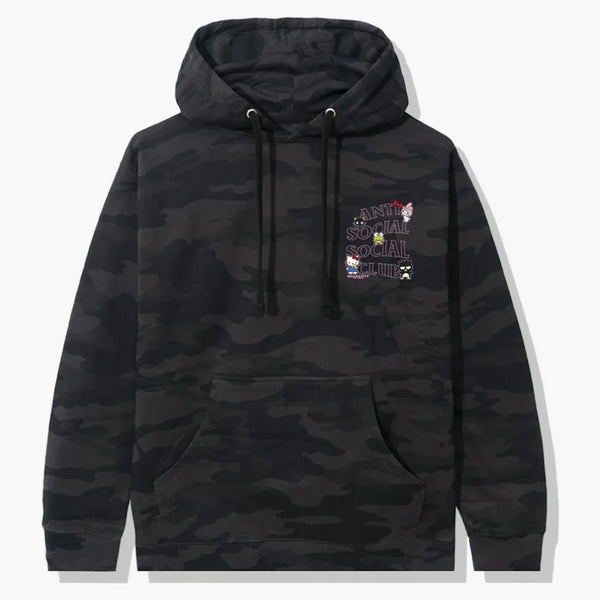 Anti Social Social Club X Hello Kitty och Friends Hoodie Black Camo