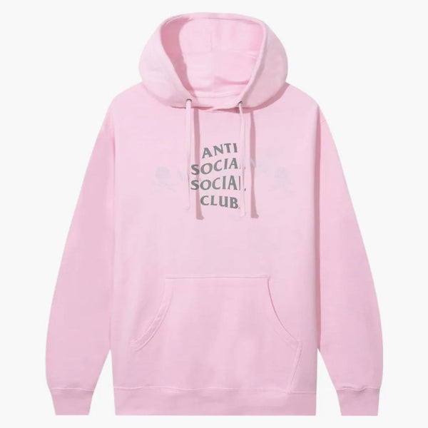 Anti social social club x mastermind mind hoodie ljusrosa