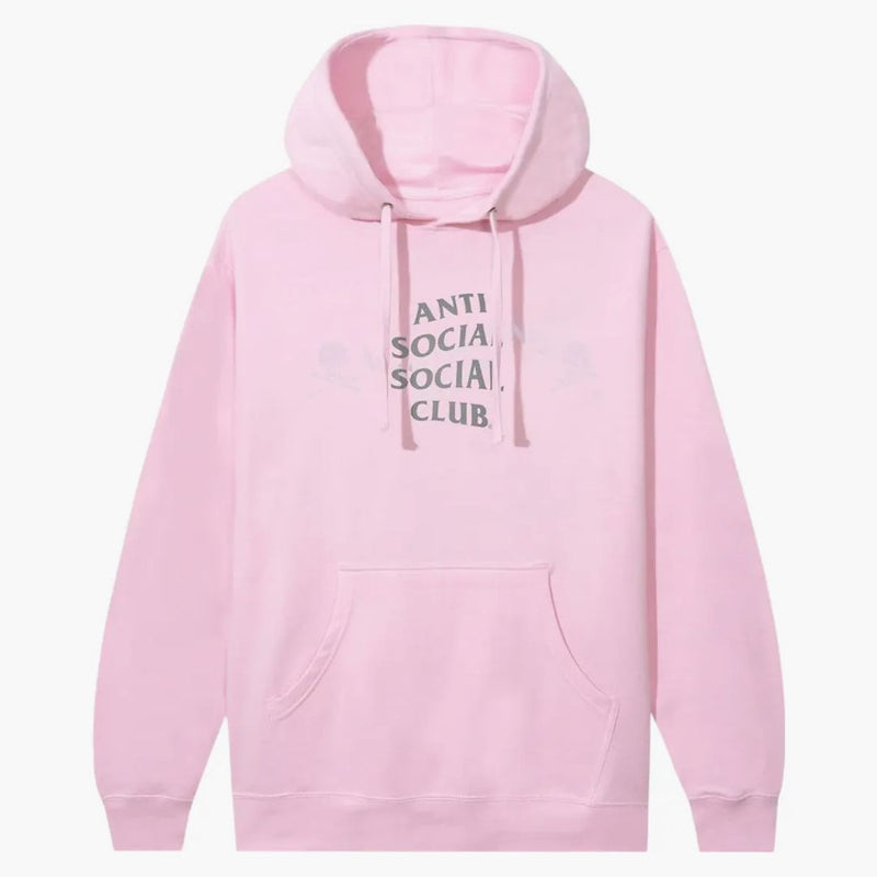 Anti social social club x mastermind mind hoodie ljusrosa