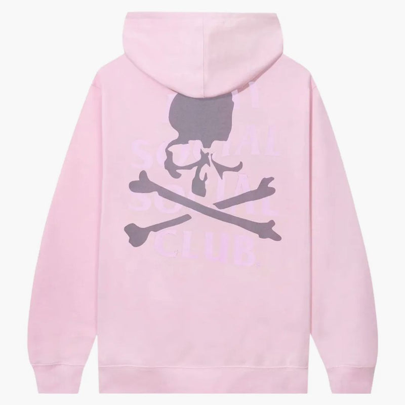 Anti social social club x mastermind mind hoodie ljusrosa