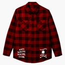 Anti Social Social Club X Mastermind mmotch frannel rojo/negro