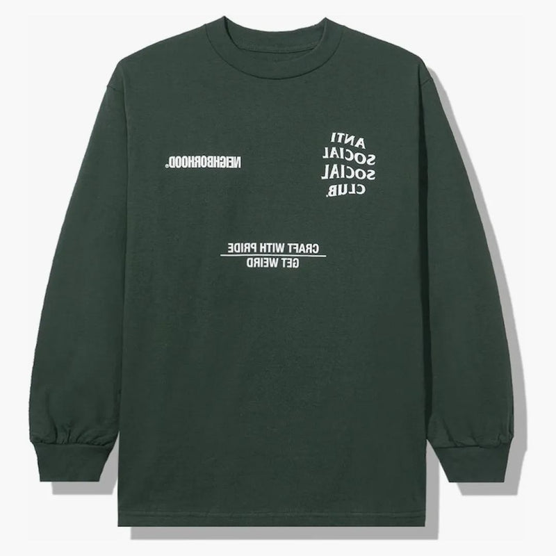 Club sociale anti -social x quartiere AW05 Green Long T -tee tee tee green
