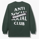 Anti Social Social Club X Neighborhood AW05 Green Long Sleeve Tee Longsleeve Tee Green