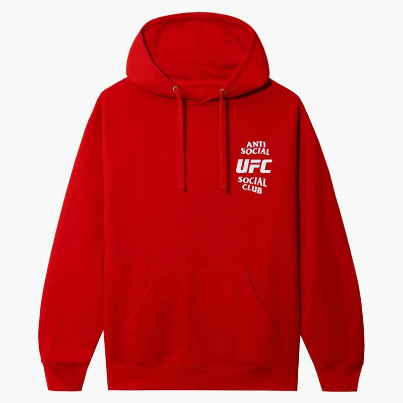 Anti Social Social Club X UFC Självtiteln Hoodie Red