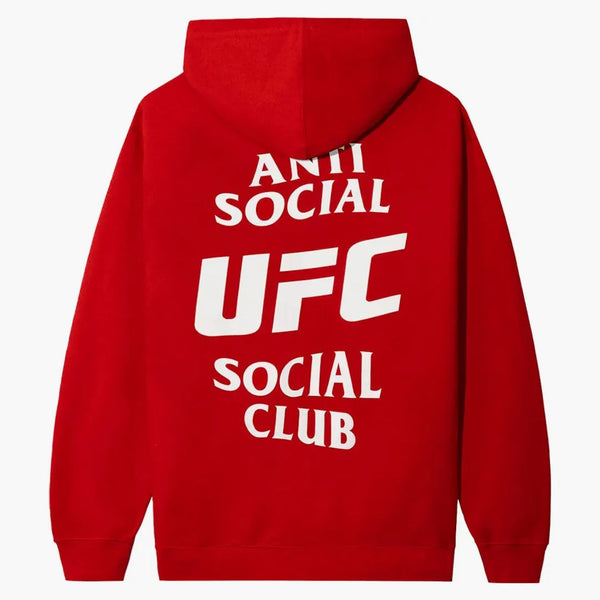 Anti Social Social Club X UFC Självtiteln Hoodie Red