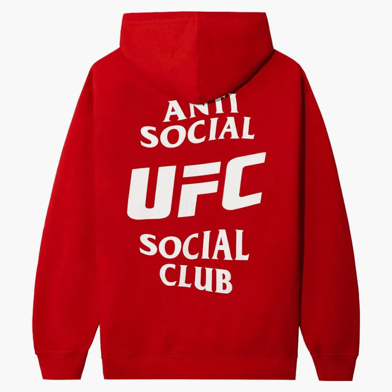 Anti Social Social Club X UFC Självtiteln Hoodie Red