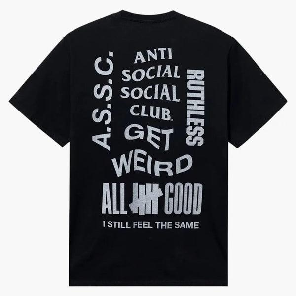 Anti social social club x undefeated schizophrenia reflective tea black