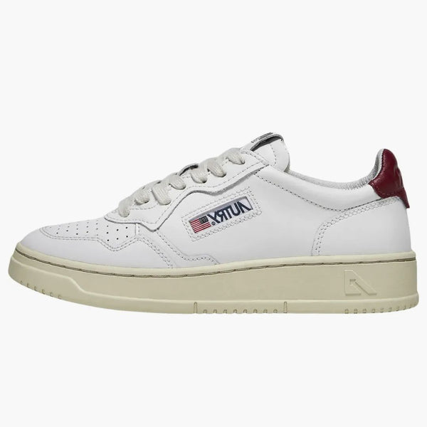Autry Medalist Leather Low White Bordeaux (women's)