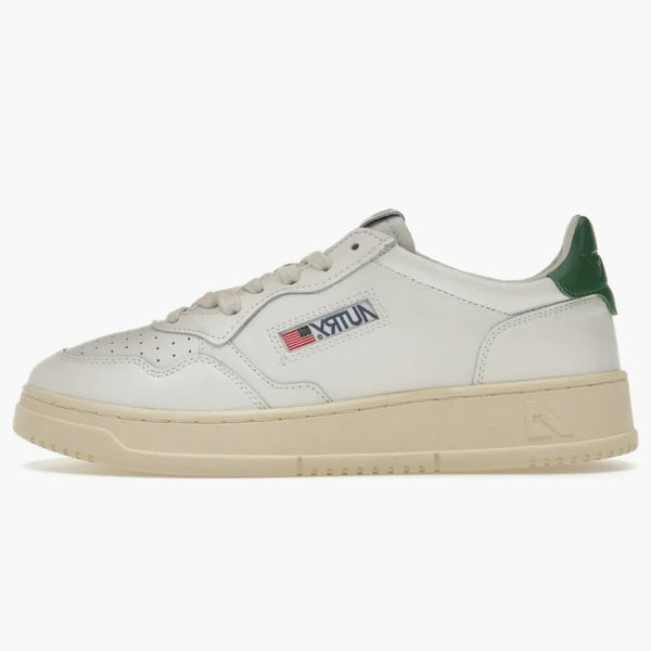 Autry Medalist Leather Low White Green