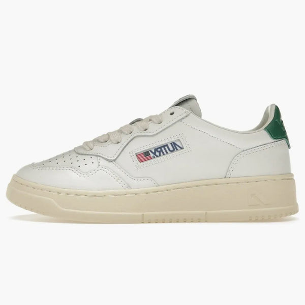 Autry Medalist Leather Low White Green (women's)
