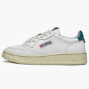 Autry Medalist Leather Low White Petrol Blue
