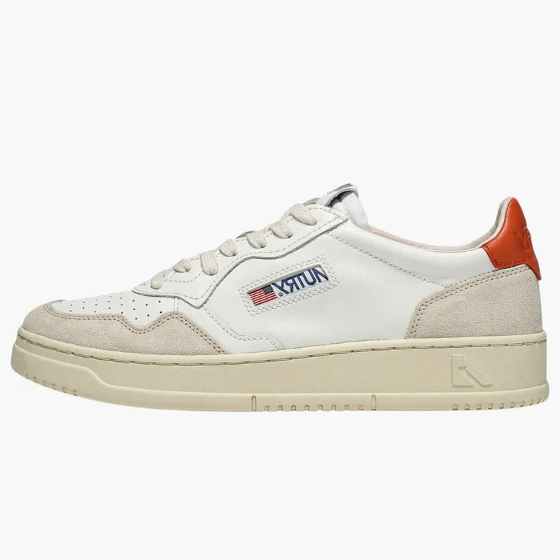 Autry medailista kožená semiš Low White Beige Orange (Dámské)