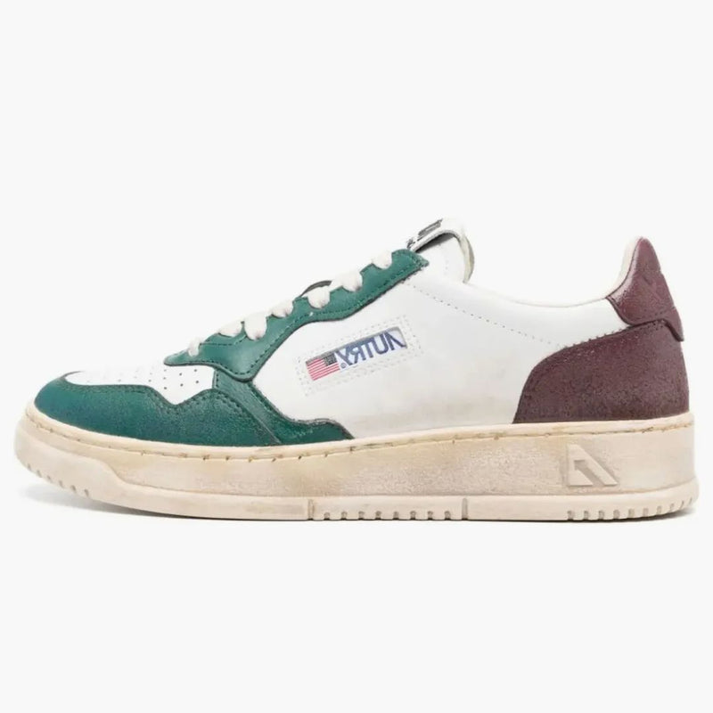 Autry Medalist Super Vintage Leather Low White Petrol (women's)