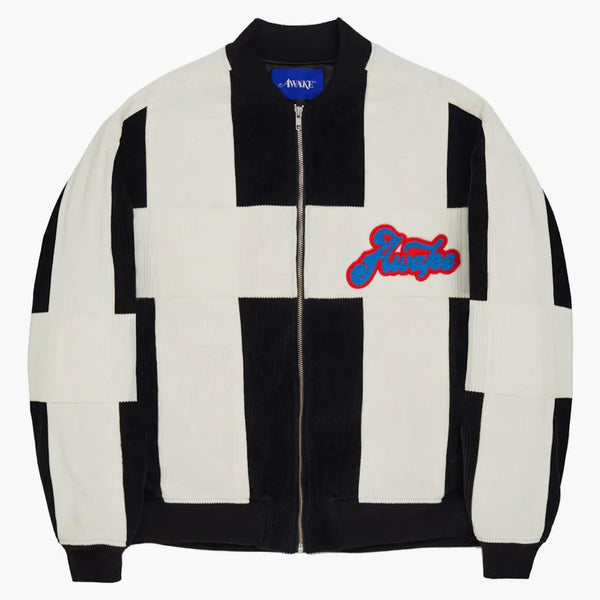 Awake Chenille Patch Corduroy Logo Jacket černá