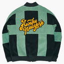 Sveglia la giacca logo di velluto a velluto di patch di Chenille verde