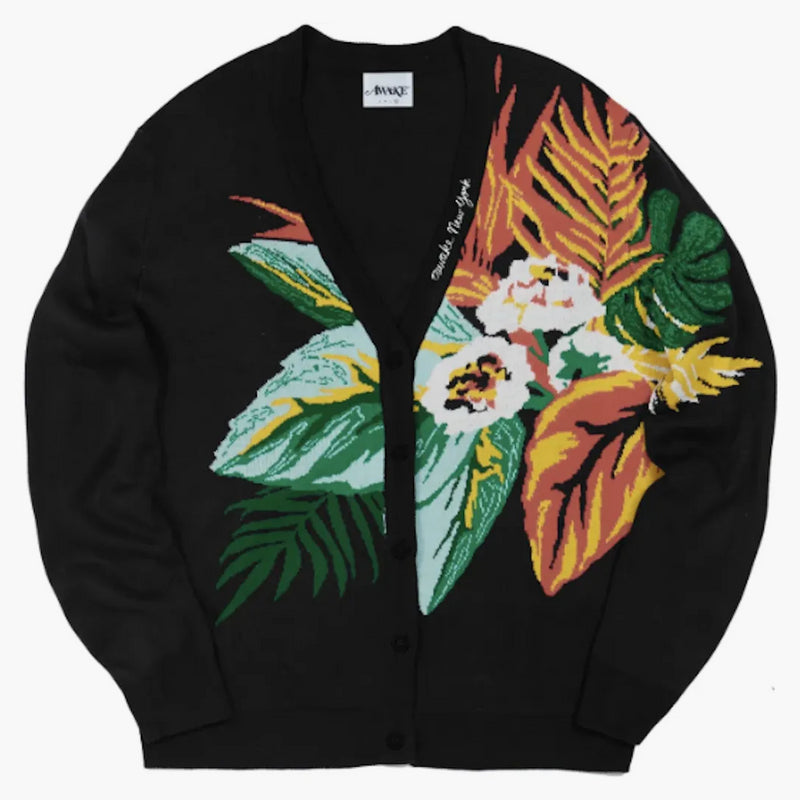 Sveglia floreale cardigan nero