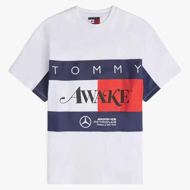 Wakake x Tommy x Mercedes-AMG f1 flagowa koszulka biała