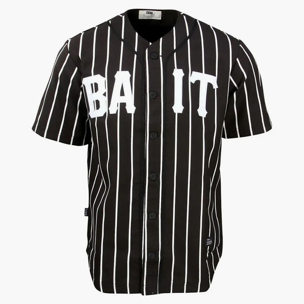 Bait Sluggers Pinstripe Baseball Jersey Black/white