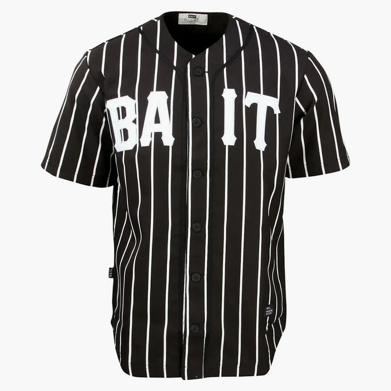 Bait Sluggers Pinstripe Baseball Jersey Black/white