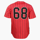Bait Sluggers Pinstripe Baseball Jersey Red/black