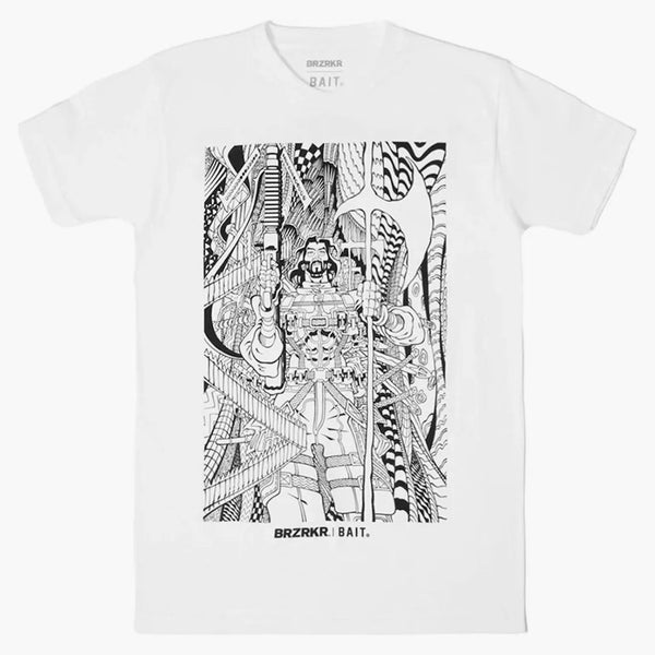 Bait X Brzrkr #1 Tradd Moore Cover Black And White Tee White
