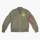 Bait X Captain Marvel X Alpha Industries Women's L-2b Scout Jacket Green