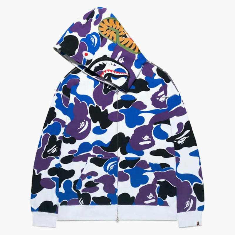BAPE 18. výročí Hong Kong Shark Full Zip Hoodie Purple